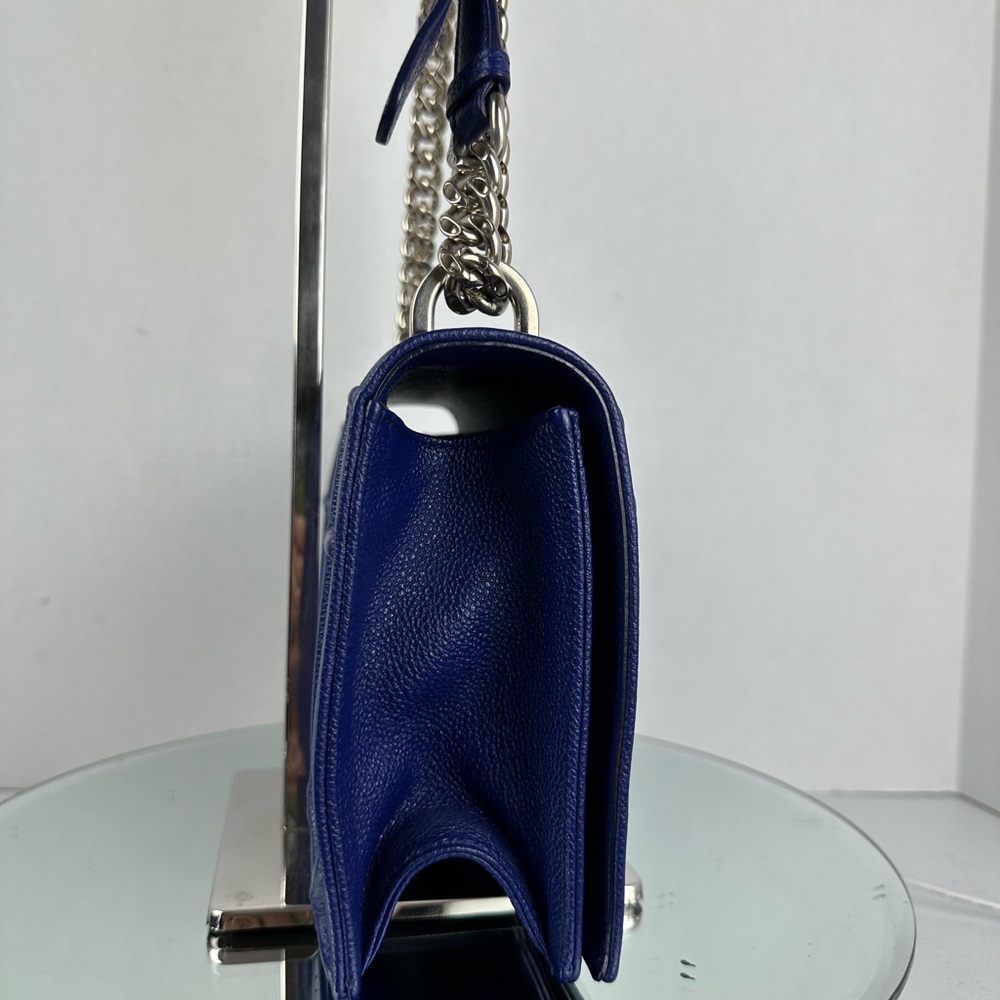 Christian Dior Grained Calfskin Medium Diorama Bag - Royal Blue Silver Hardware - Picture 3 of 12